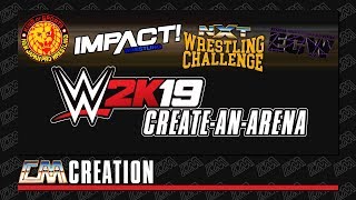 WWE 2K19 Create An Arena SET NJPWIMPACTECWNXT  CREATION  CatchoMania [upl. by Boycie610]