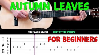 AUTUMN LEAVES  Easy guitar melody lesson for BEGINNERS with tabs  Nat King Cole [upl. by Aneram]