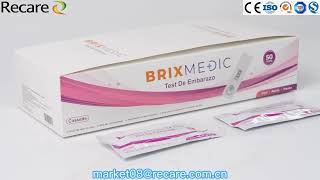 Recare pregnancy test manufacturer custom odm oem brix medic hcg pregnant test prueba de embarazo [upl. by Nirual839]