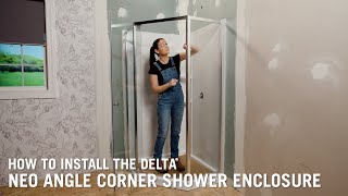 How to Install the Delta® Neo Angle Corner Shower Enclosure [upl. by Kidder181]