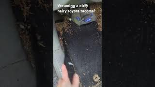 Vacuuming a dirty hairy 2014 Toyota Tacoma Carpet detailing autodetailing [upl. by Ecinej]