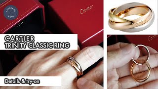 Cartier Trinity Classic Ring in Triple Gold Yellow Pink amp White Mens Review [upl. by Alburga]