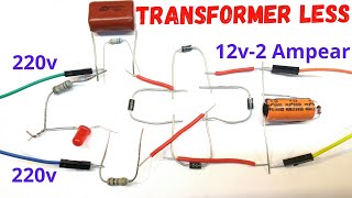 Transformer less power supply 12v in breadboard Creative Anshul [upl. by Kado]