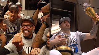 Dallas Mavericks locker room celebrate advancing to NBA Finals [upl. by Aniala]