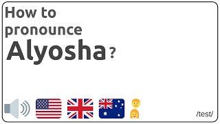 How to pronounce Alyosha in english [upl. by Idnac]