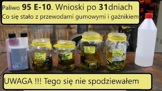 rpgarażowo Gaźnik i przewody paliwowe 31 dni w paliwie E10 E20 E50 E100 Co się stało Wnioski [upl. by Talie]