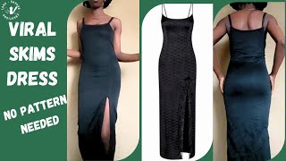 Recreating The Viral SKIMS Dress On A Budget  NO Pattern Needed [upl. by Llednahs405]