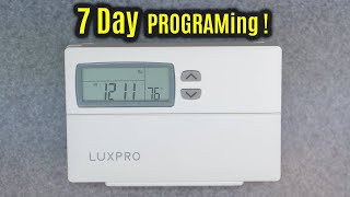 LUX Pro PCP511LC  7 Day Programming  Programmable Thermostat TX1500E [upl. by Anelrats593]