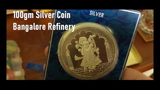 100 gm Silver Coin Shreenath ji Bangalore Refinery [upl. by Nailluj]