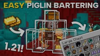 Minecraft 121 easy piglin bartering trading farm 3500 items per hour [upl. by Yeorgi]