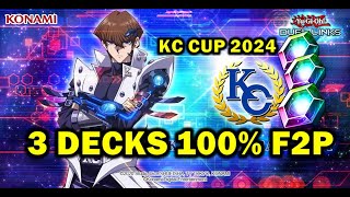 3 DECKS 100 F2P PARA LA COPA KC SEPTIEMBRE 2024  YUGIOH DUEL LINKS [upl. by Putnem66]