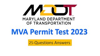 MVA Permit Practice Test 2023 with 25 Questions Maryland MDOT [upl. by Dixil964]