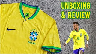 Brazil 2022 World Cup home jersey Unboxing amp Review [upl. by Ysle]