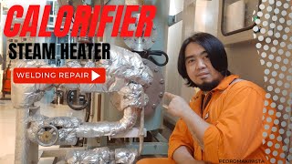 HOW TO OVERHAUL CALORIFIER STEAM HEATER  REPAIR amp PRESSURE TEST BUHAY MAKINISTAVLOG35 [upl. by Anitsrhc]