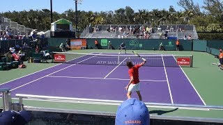 Tsitsipas v Medvedev Court Level View 60FPS HD Miami Open 2018 R1 [upl. by Iur]