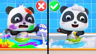 Bath Song  Monster Loves Bathwater  Good Habits Song  Kids Songs  Kids Cartoons  BabyBus [upl. by Ettevets]