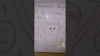 Creative way to welcome back to school after summer break🎒📚 Board drawing  Welcome board decoration [upl. by Ainotna]