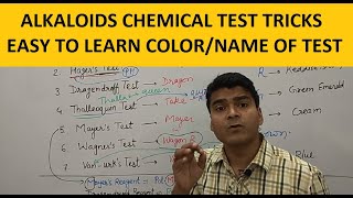 Alkaloid Chemical Test Tricks  MCQ on Phytochemical test of Alkaloids  Tricks of Pharmacognosy [upl. by Mcarthur646]