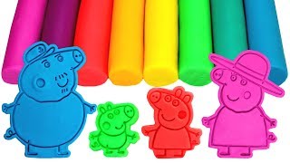 Learn Colors with Peppa Pig Family amp Friends Play Doh Molds [upl. by Niowtna]