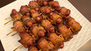 BACON WRAPPED LITTLE SMOKIES  a guaranteed crowdpleaser [upl. by Aveneg]