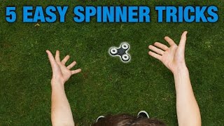 5 EASY FIDGET SPINNER TRICKS FOR BEGINNERS TOP 5 [upl. by Kcirdderf427]