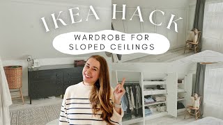 IKEA Hack  BuiltIn Wardrobe For Sloped Ceilings with Sektion Cabinets  Emma Courtney Home [upl. by Yuhas]