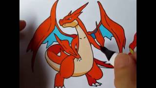 How to draw mega charizard  pokemon [upl. by Ococ922]