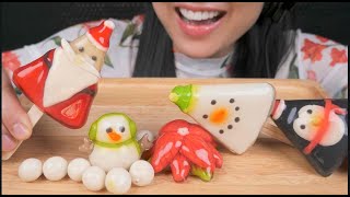 LUK CHUP THAI DESSERT CHRISTMAS CHARACTER ASMR EATING SOUNDS NO TALKING  SASASMR [upl. by Ohcamac]