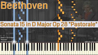 Ludwig van Beethoven  Sonata 15 in D Major Op 28 quotPastoralequot  Piano Synthesia  Library of Music [upl. by Ylrebmit749]