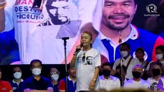 Pacquiaos mother Dionisia speaks at sons proclamation rally [upl. by Esalb]