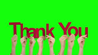 Hands Holding up Thank You Text on Green Screen Background  4K  FREE TO USE [upl. by Ellened]