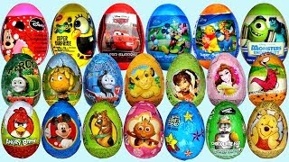 26 Surprise eggs Маша и Медведь Kinder Surprise Disney Pixar Cars 2 Mickey Mouse [upl. by Dnaloy]