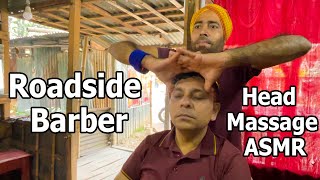 Roadside barber Intense Head Massage ASMR💈long beard barber massage for 60 only Intense [upl. by Mathi]