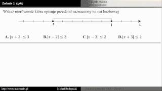 Zadanie 2  matura z matematyki wartość bezwzględna zestaw 1 [upl. by Anihpesoj509]