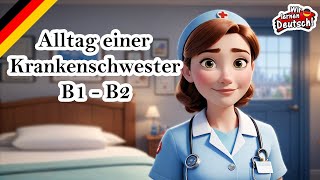 Deutsche Geschichte Krankenschwester  Alltag einer Krankenschwester  Deutsch lernen durch Hören [upl. by Blisse]