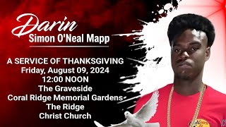 A Service of Celebration for the Life of Darin Mapp [upl. by Lantha]