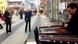 Cimbalom Open Piano street performance by George Balan Stockholm Sweden [upl. by Akemhs840]