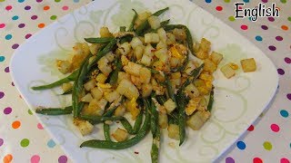 Sautéed Green beans with egg and potato I Lorentix [upl. by Egor]