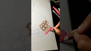 realistic jewellery drawing 😍 full tutorial uploaded artistshiuli shortvideo [upl. by Deck]