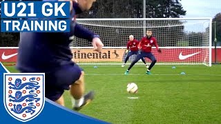 Double Goalkeeper Test  England U21  Inside Training [upl. by Hirst]