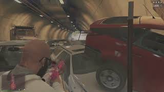 Traffic Jam Pileup in Tunnel Pt 2 5 Shootout Franklin amp Trevor [upl. by Yanttirb621]