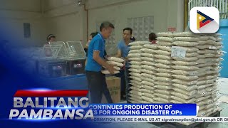 DSWD continues production of food packs for ongoing disaster operations [upl. by Bork25]