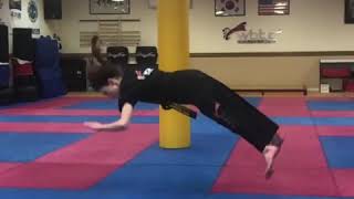 quotWorking on my hapkido fallingquot— Mackenzie Foy — 2019 [upl. by Dorison]