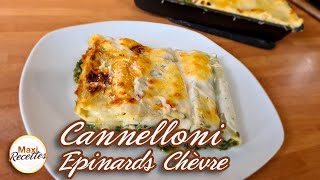 Cannelloni Epinards Chèvre  Recette de Pâtes Farcis à la Béchamel [upl. by Hephzipa]