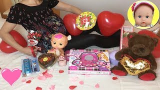 24 horas embarazada y regalos sorpresa de San Valentin con muñecas bebés llorones y Nenuco Lola [upl. by Ynetruoc516]