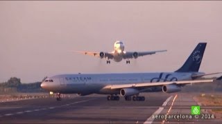 Un piloto evita la colisión entre dos aviones en el aeropuerto de El Prat [upl. by Ahseirej]