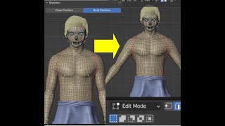 Como cambiar la pose por defecto en modo edición con Blender Pose A Pose T [upl. by Aihsemaj482]