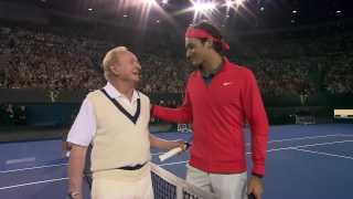 A Legendary WarmUp With Federer amp Laver  Australian Open [upl. by Olnek]