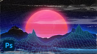 How to Easily Create Retro Landscapes with an 80s Aesthetic in Photoshop [upl. by Eidissac755]