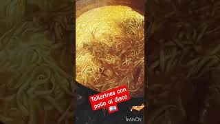 Tallarines con pollo al disco🔥 suscribite 🔥🇦🇷 comida cocina viralvideo recetas [upl. by Anahir]